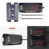 Universal Digital LED Display Voltmeter Voltage Time Clock 2 IN 1 Gauge Panel Meter For Car Motorcycle