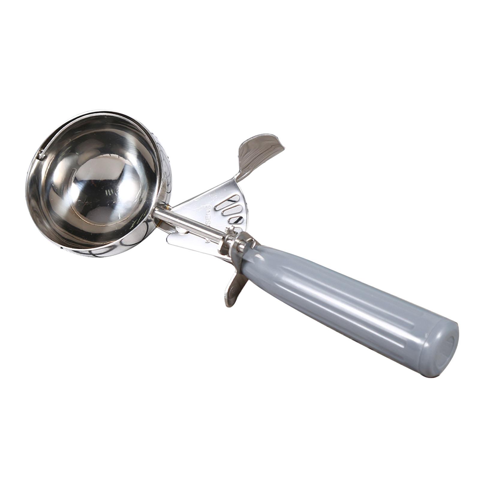 

ZK30 Practical Stainless Steel Fruit Ice Cream Scoop Spoon with Plastic Handle Kitchen Tool (7.2cm)