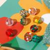 5 PCs Round Christmas Lampwork Glass Beads Multicolor Xmas Tree Snowman Enamel DIY Making About 14mm Dia, Hole: Approx 1.5mm