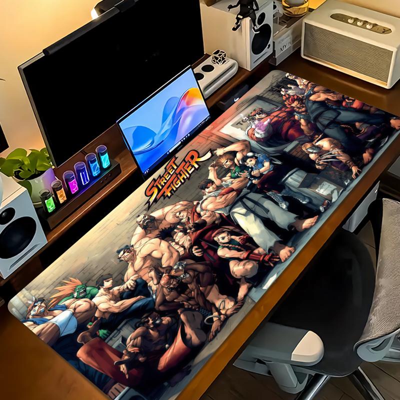Game Street-Fighter Color Mouse Pad Large Gaming Table Cushion Non-slip Laptop Tablet Big Mousepad XXL Mat Mini PC Playmat With Lock edge