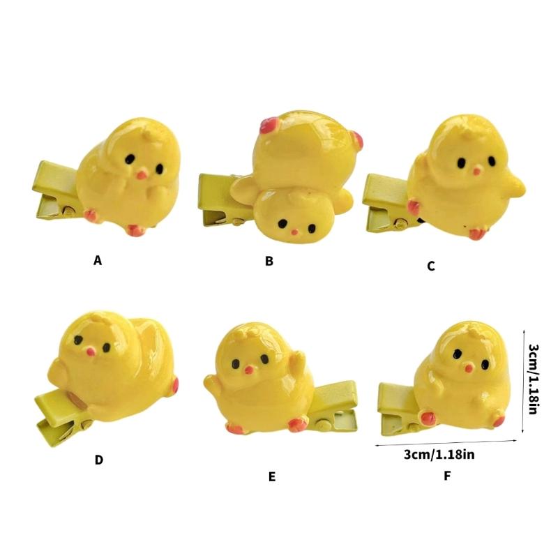 Princess Hair Clip 3D Chicken Hairpin Lovely Chick Hair Catch Barrettes Strong Hold Hairpin for Girls