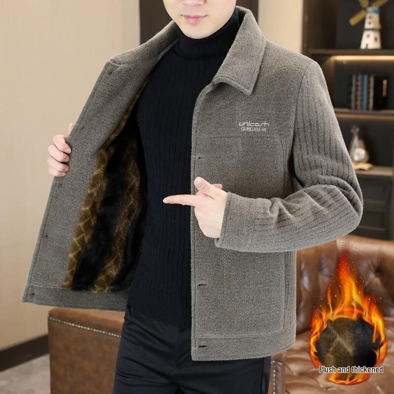 Yalu Men's Wool Blend Lapel Jacket