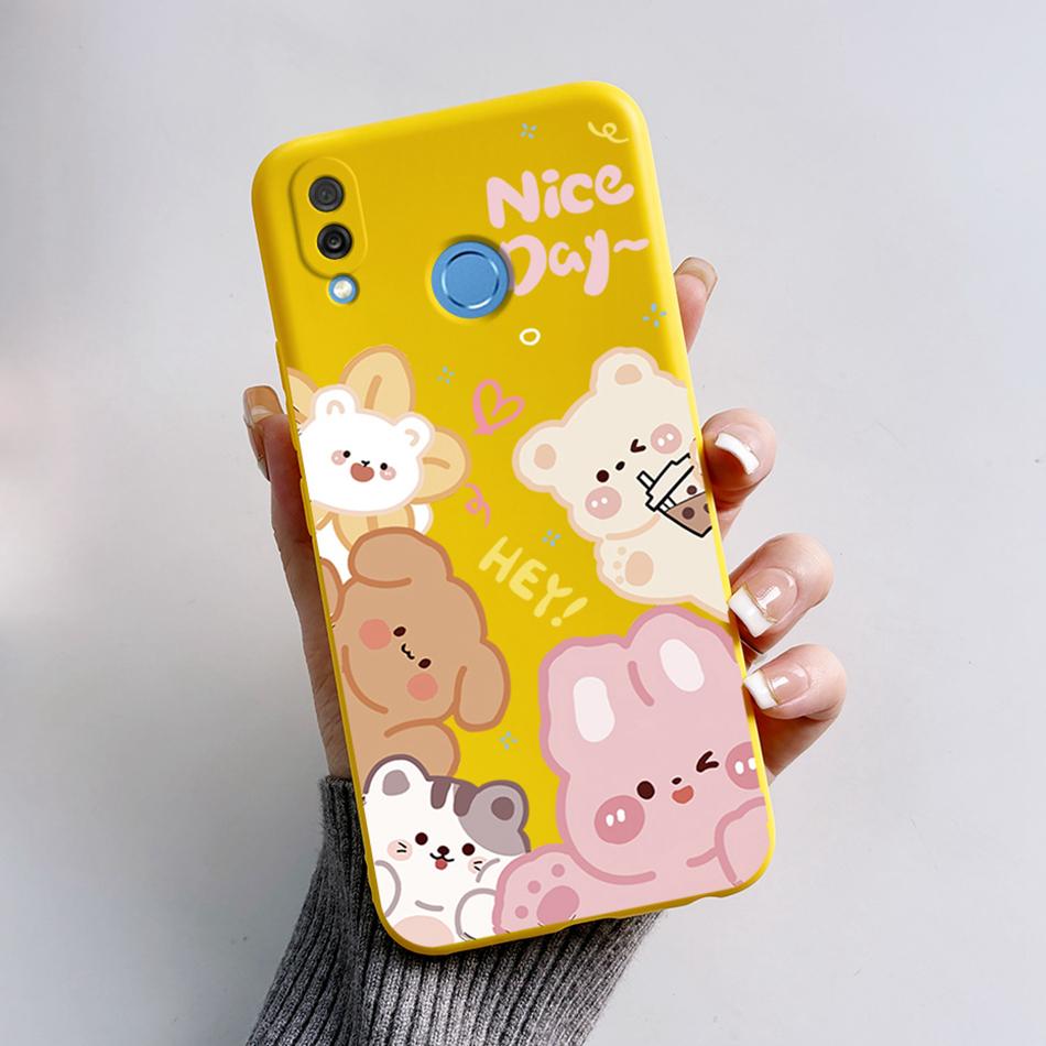 For Honor Play Case COR-L29 Phone Cover Cute Bear Cartoon Frog Soft Silicone Matte Fundas Coque For Honor Play Shockproof Bumper