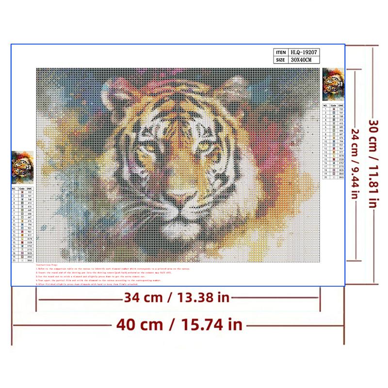 5d DIY Diamond Painting Cross Stitch Watercolor Animal Tiger Diamond Embroidery Mosaic Full Round Drill Home Decor Arts