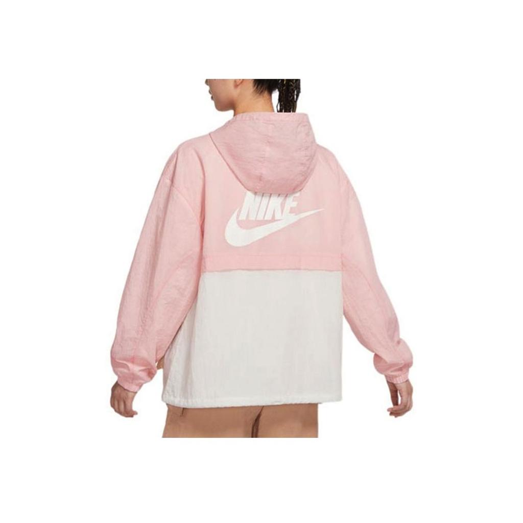 Nike Color Block Logo Print Zip-Up Hoodie Women Jackets Pink DZ3036-630