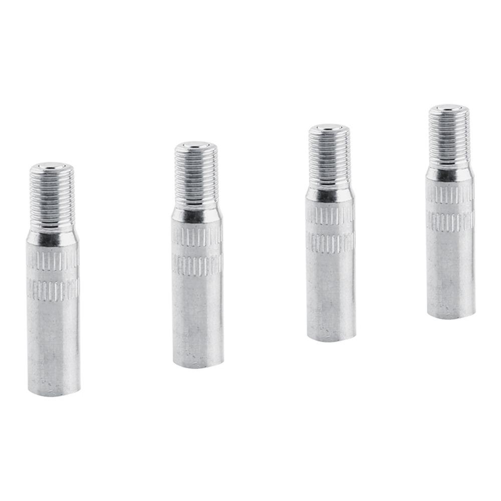 4PCS Screw-on Valve Cap Stem Extension Metal Tire Valve Extension Car Tire Valve Caps Auto Shop серебряный