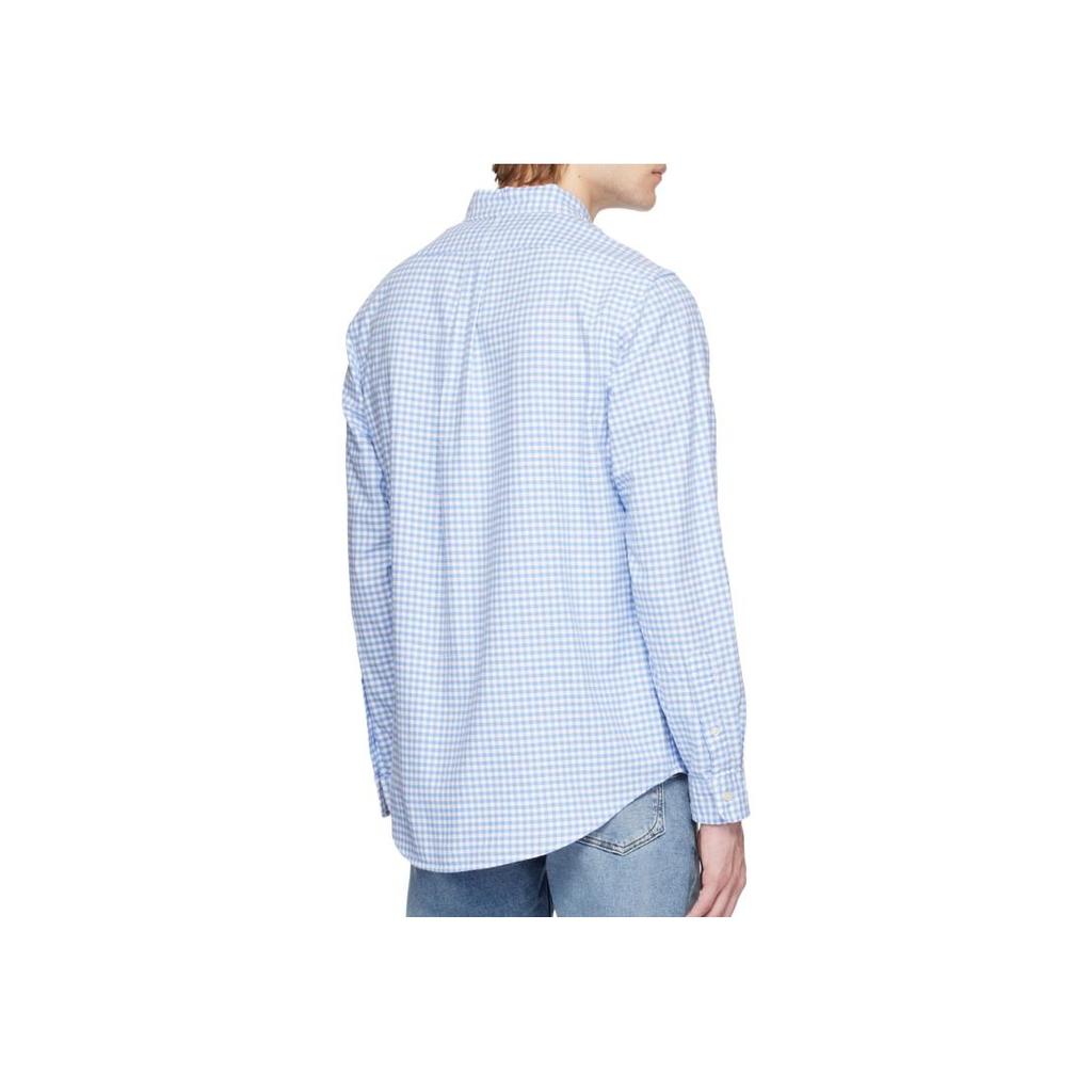 Polo Ralph Lauren SS24 Kariertes Button-Down Langarmhemd Herren Hemden Blau 710906612-004