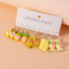 5 Pairs Cartoon Ice Cream Cookie Chocolate Donut Earrings for Women Girls 3D Food Dangle Earrings Kids Jewelry Gifts