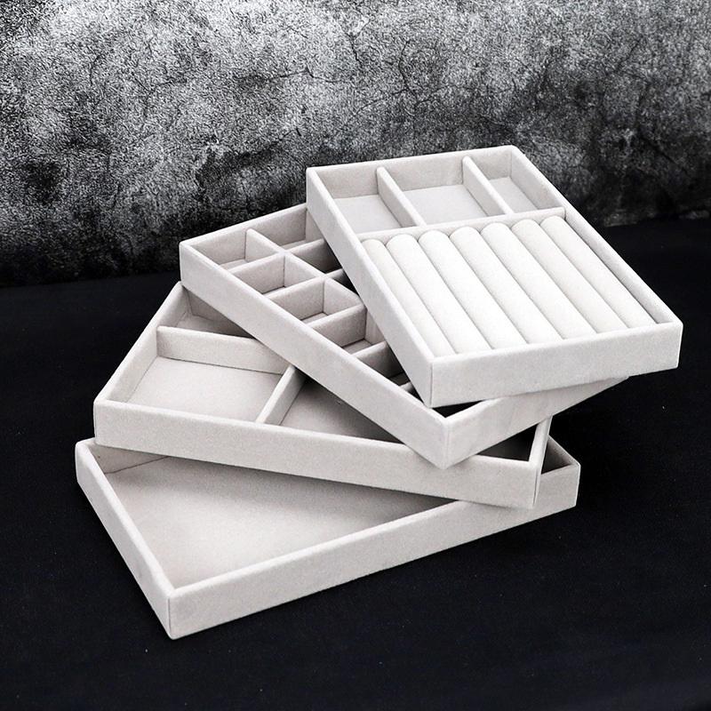 Velvet Jewelry Box Tray Storage Jewellery Holder For Ring Earrings Necklace Bracelet Display Box For Jewelry Classification Box
