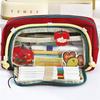 Cartoon Puppy Large-capacity Retro Plaid Windowed Pencil Bag Unisex Cute High-value Dirt-resistant Stationery Bag