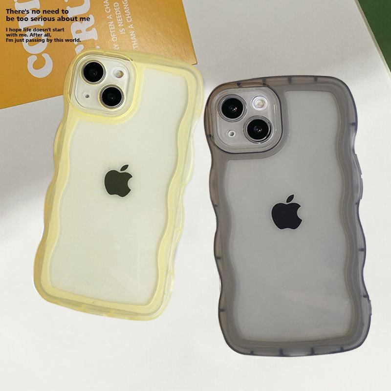 Wavy Edge Soft Protective Case for Apple 17PRO/16PROMAX - Translucent, Anti-Drop, Trendy Cover