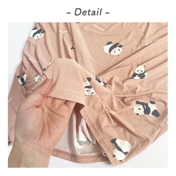Stream Market Women's Summer Loungewear Set, Cool to the Touch, Stylish and Cute, Panda Design (WE-232-D)