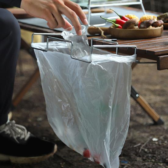 Garbage Bag Holder Rustproof Strong Load-bearing Corrosion Resistant Easy Installation Trash Bag Rack Camping Supplies