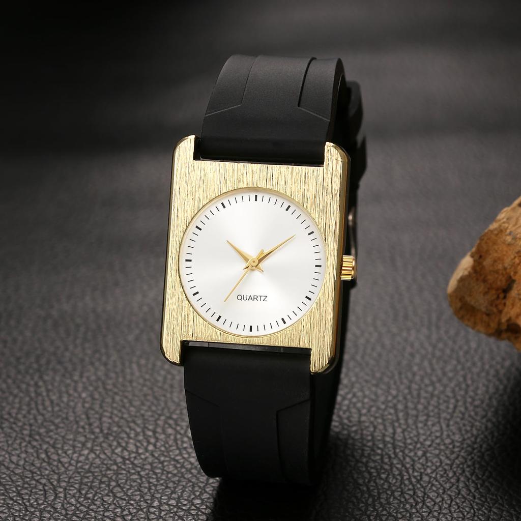Square Watch Women Silicone Strap Waterproof Fashion Analog Quartz Watch Accessory - Birthday Anniversary Christmas Valentine's Day Gift