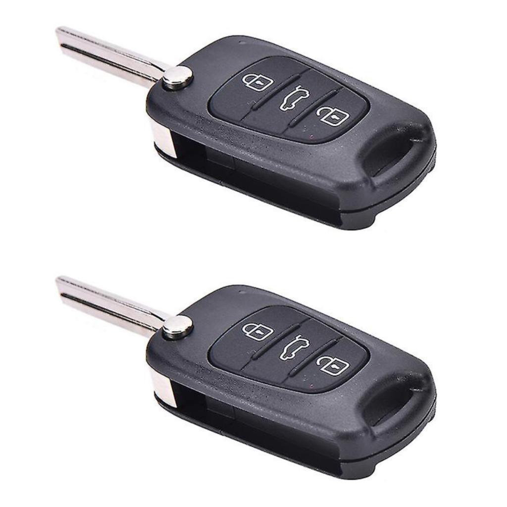 3 Button Flip Key Shell for Hyundai i10 i20 i30 ix20 ix35 Elantra Veloster Tucson and Kia Rio Ceed Picanto Sportage Sorento No Electronics