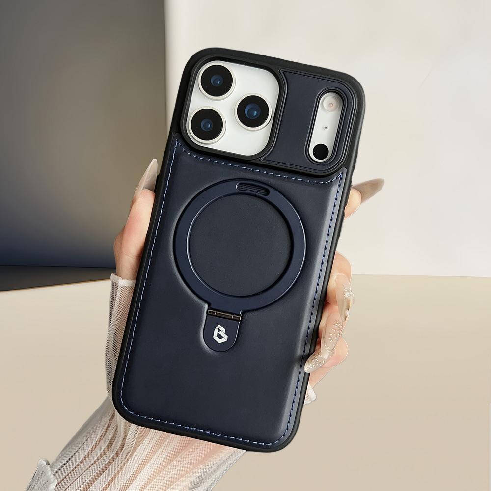 Suitable for iPhone 17 Phone Case Air Apple 17 Pro Max Magnetic Charging Leather Case Anti-drop Stand Business