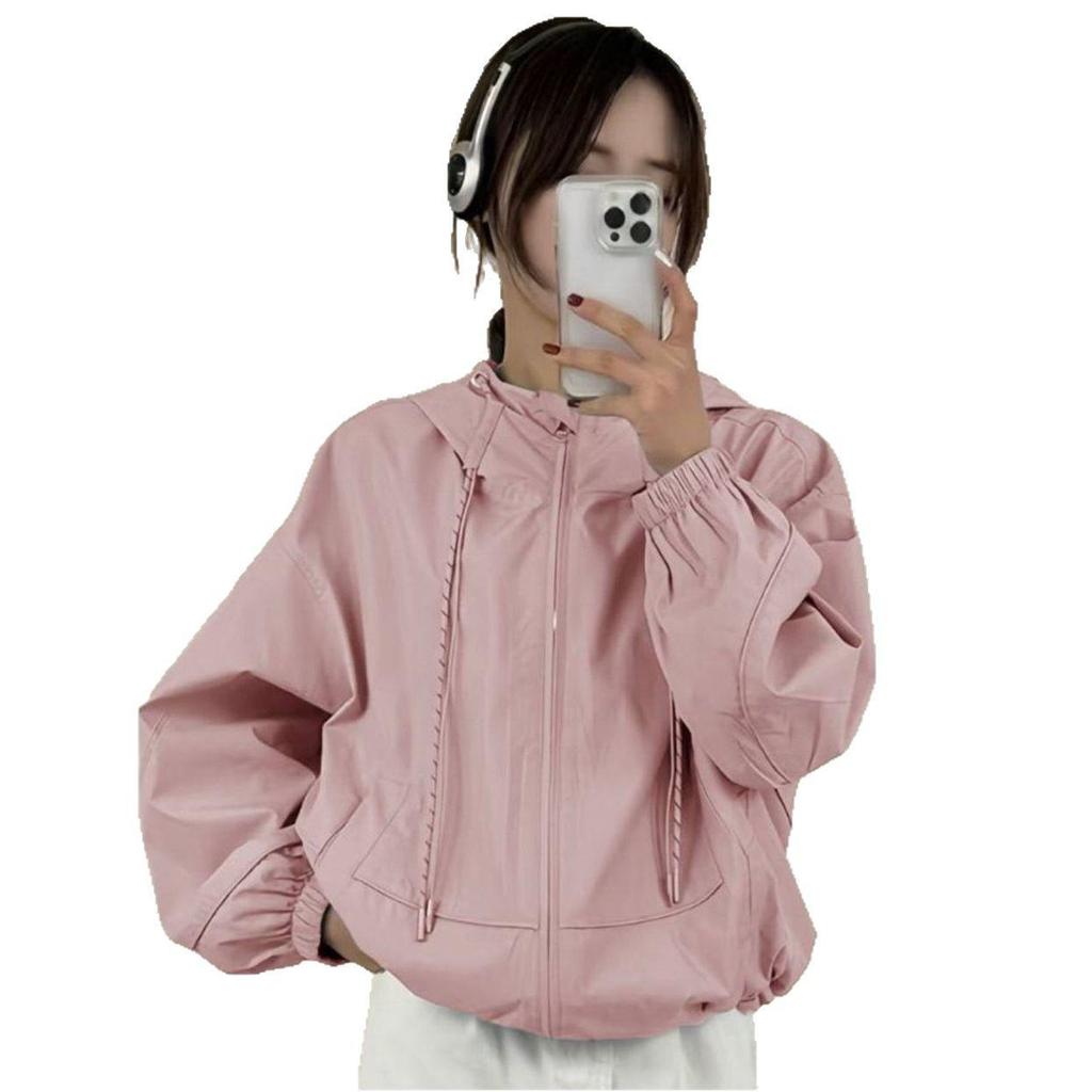 European-Style Hooded Women's Windbreaker: Trendy Loose-Fit Jacket for Spring & Autumn