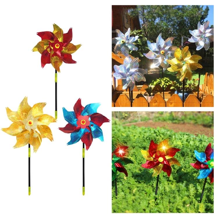6pcs Bird Repellents Windmills Multifunction Garden Yard Party Background