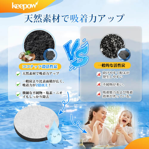 KEEPOW 6-Pack Cartridges, Replacement Filters for Bottle-Type and Carafe-Type Water Purifiers, Micro-Disc Cartridges, Compatible