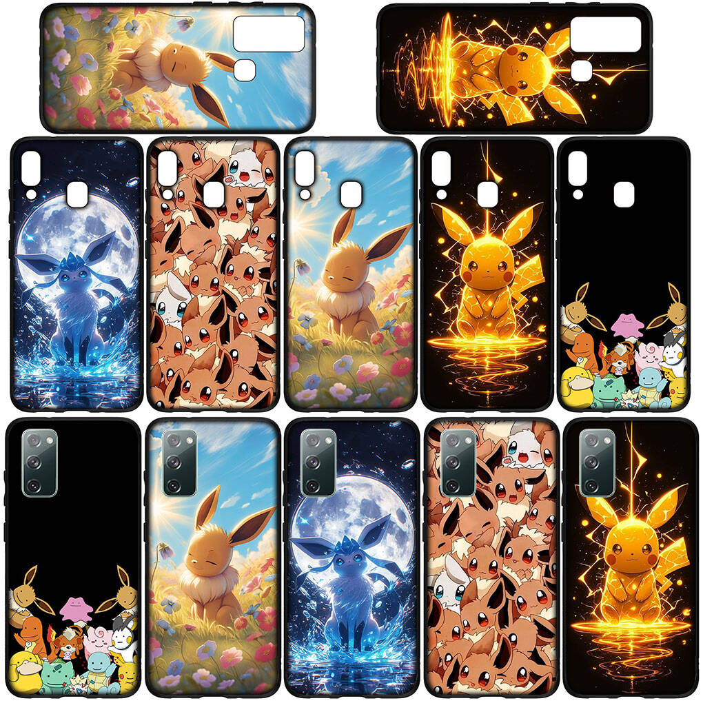 Telefoonhoesje voor Samsung Galaxy S25 S23 S22 S24 Ultra FE Plus A05 A06 A15 A16 A36 A37 A35 A52 A54 A55 A56 A57 A25 A53 A17 Eevee Pokemon GO Pikachu Cover