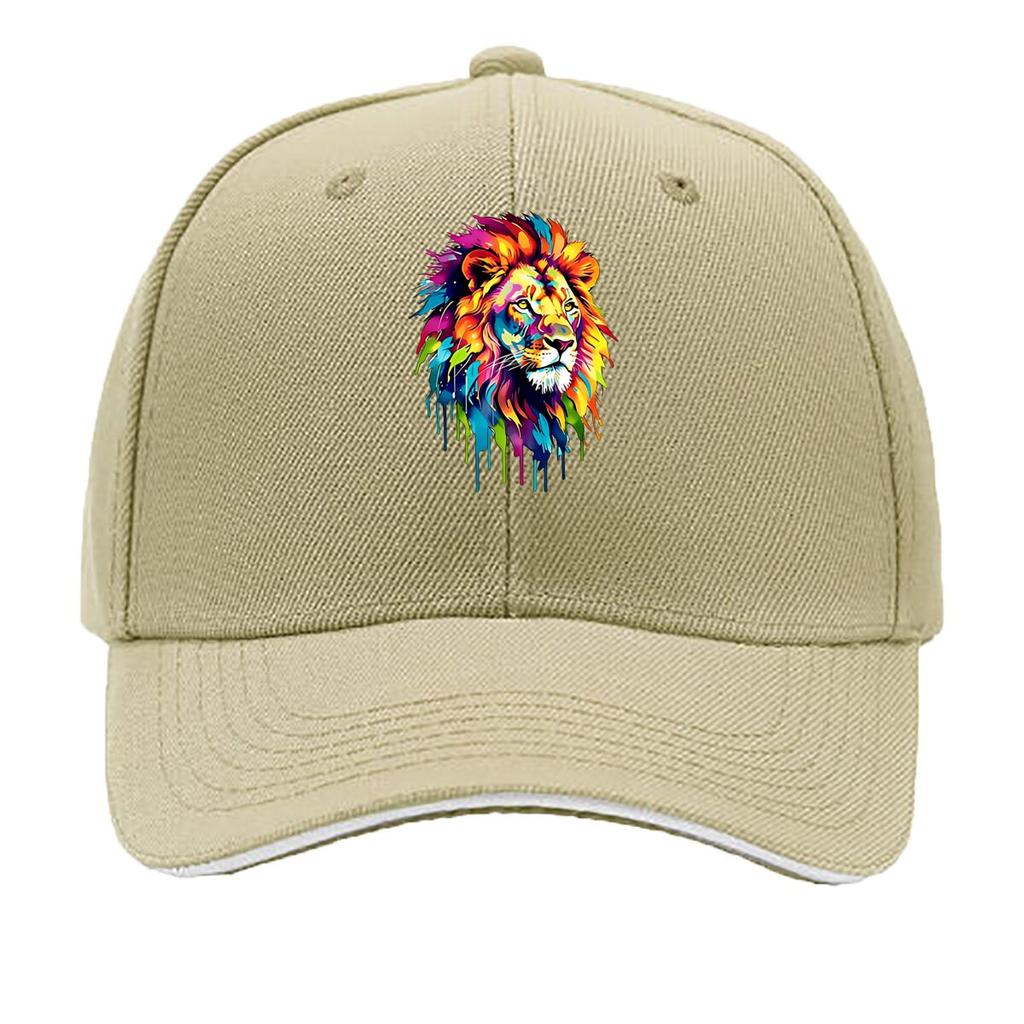 One Lion Design Cap Trendy Caps for Unisex Casual WomenS Hats Comfortable And Airy Curved Brim Sty Sandwich Baseball Cap