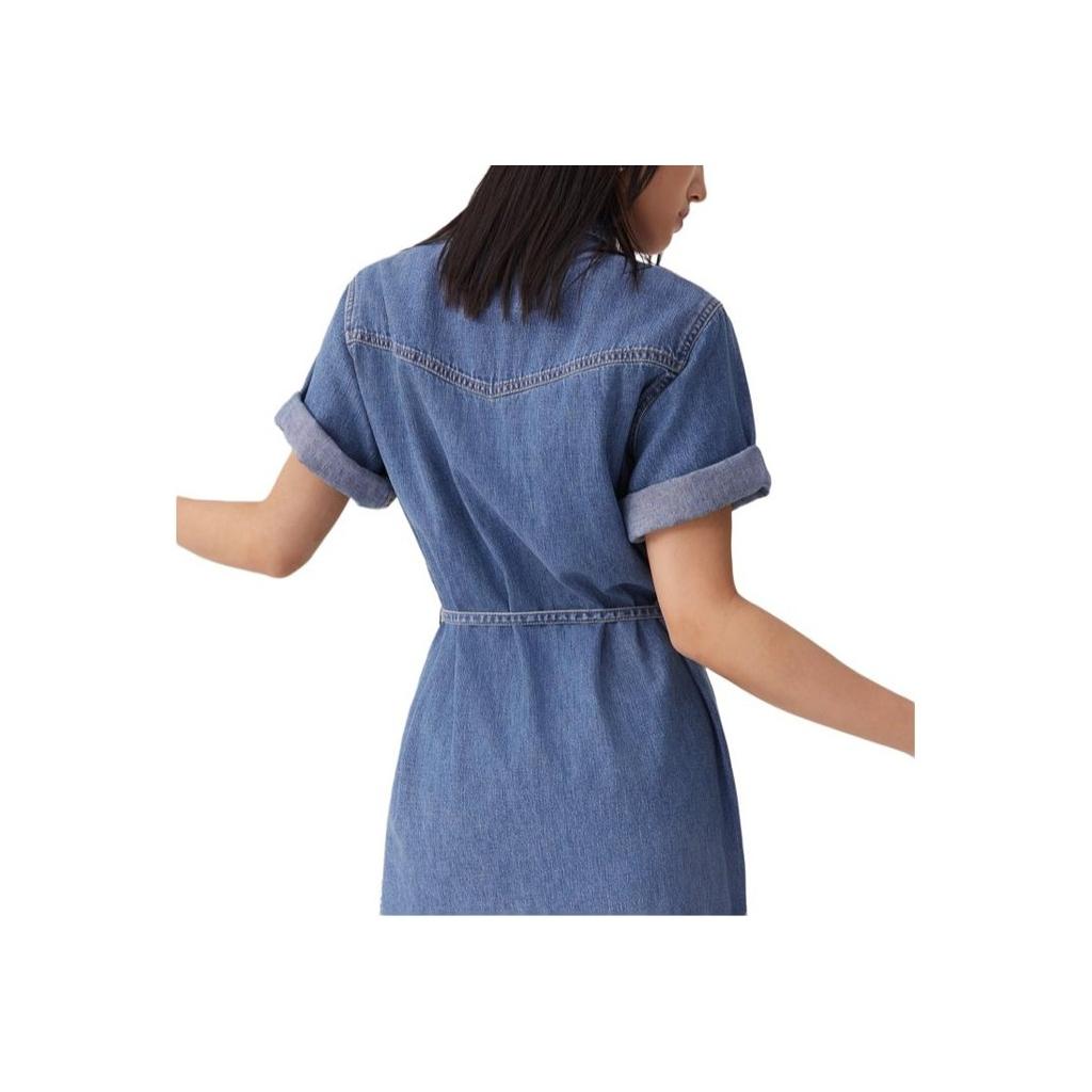 Levis Cool Series Vintage Comfortable Simple Denim Shirt Dress Women Dresses Blue 002YB-0000