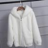 Women's Petite Thickened Hooded Fluffy Jacket, Double-Sided Plush, Short Autumn/Winter 2025