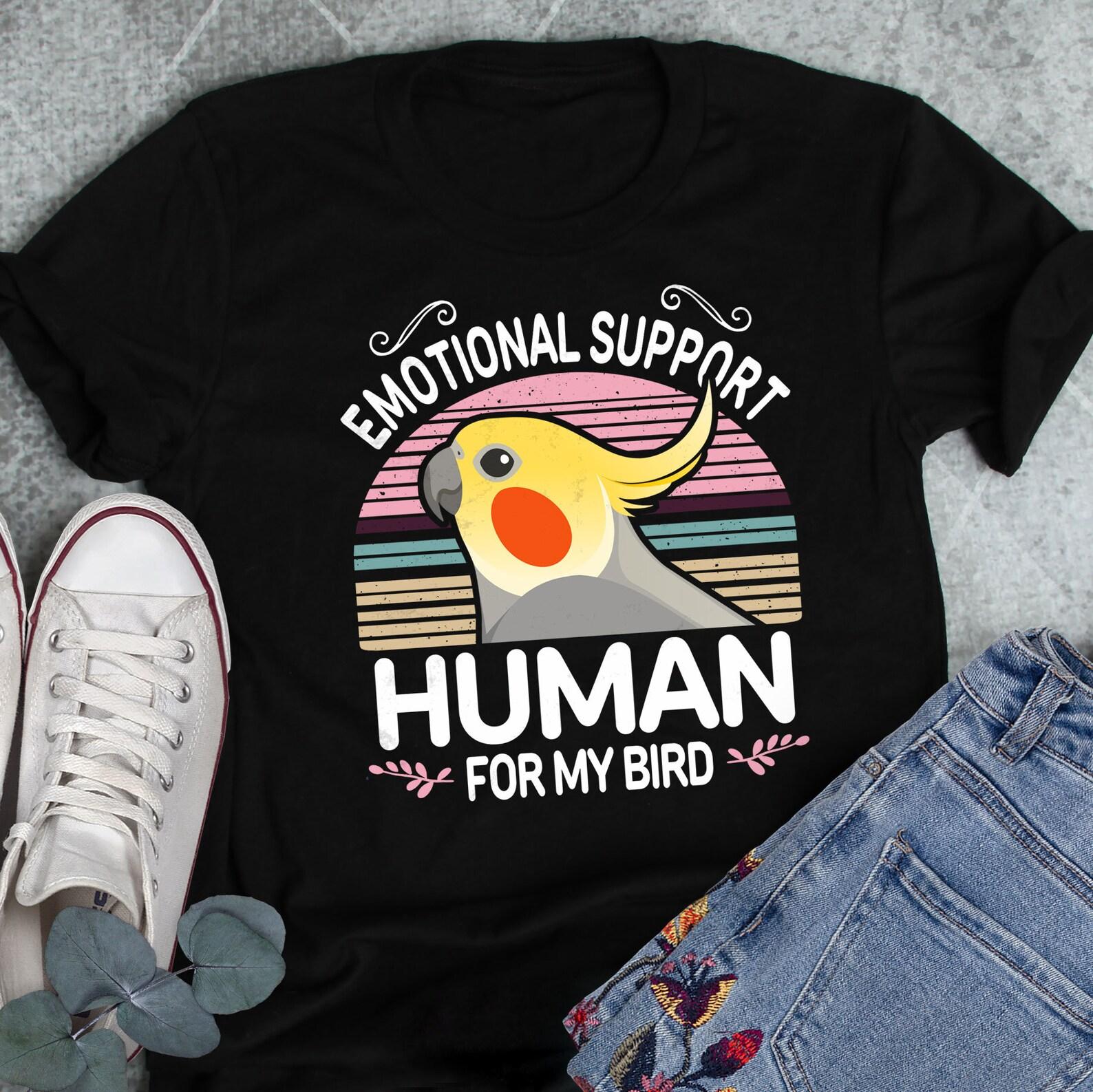 Cockatiel Shirt, , , Funny Parrot Lover Gift, Cute Bird T-shirt, Cockatiel Tshirt, Pet Tee, Top, Grey Tiel Mom Emotional Support ESA 120