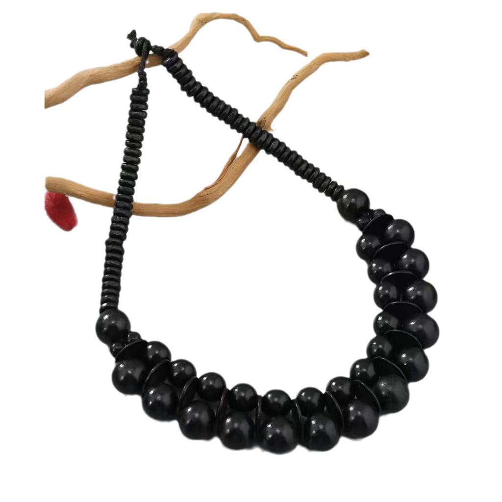 JMXD-Exotic, Bohemian Vintage Sweater Chain Long Necklace, Wood Bead String