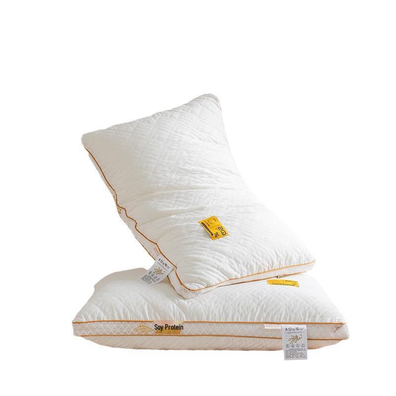 Almofadas de Apoio para Pescoço de Soja Classe A com Fronhas, Não Colapsáveis, 48x74 cm, Conjunto de 2.