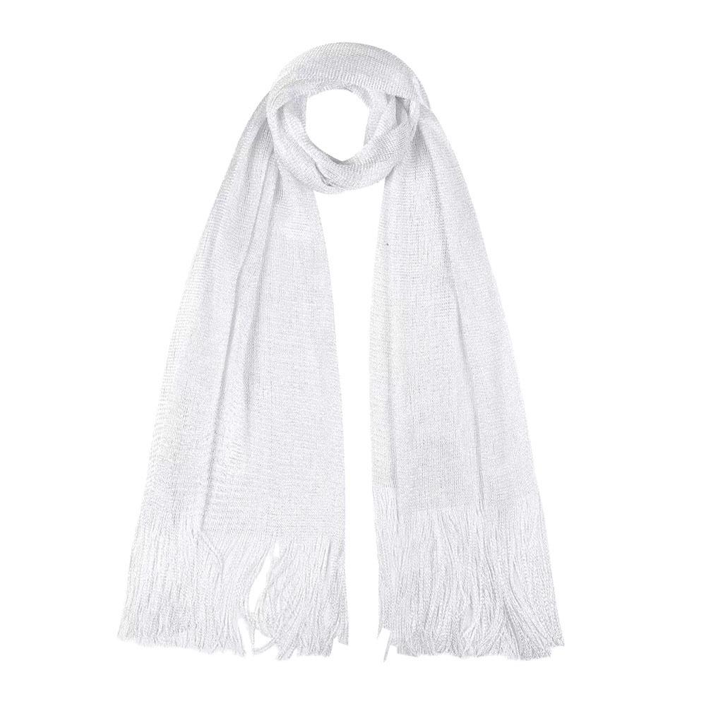Sunscreen Lace Tassels Silk Scarf Bib Neck Cover Golden Silvery Shiny Scarves Thin Fashion Neck Warmer For Spring Summer Autumn
