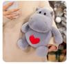 Creative Long Plush Heart Hippo Toy with Big Belly