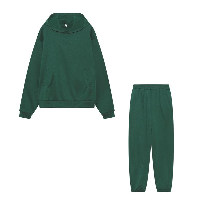 Women's Autumn Casual Two-Piece Hooded Sweatshirt and Long Pants Set