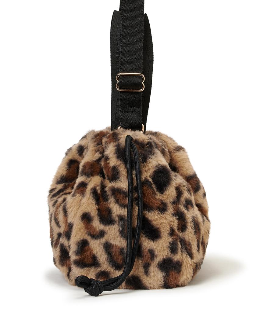 FUR DRAWSTRING Fluffy Fur TOTE/3031/Leopard