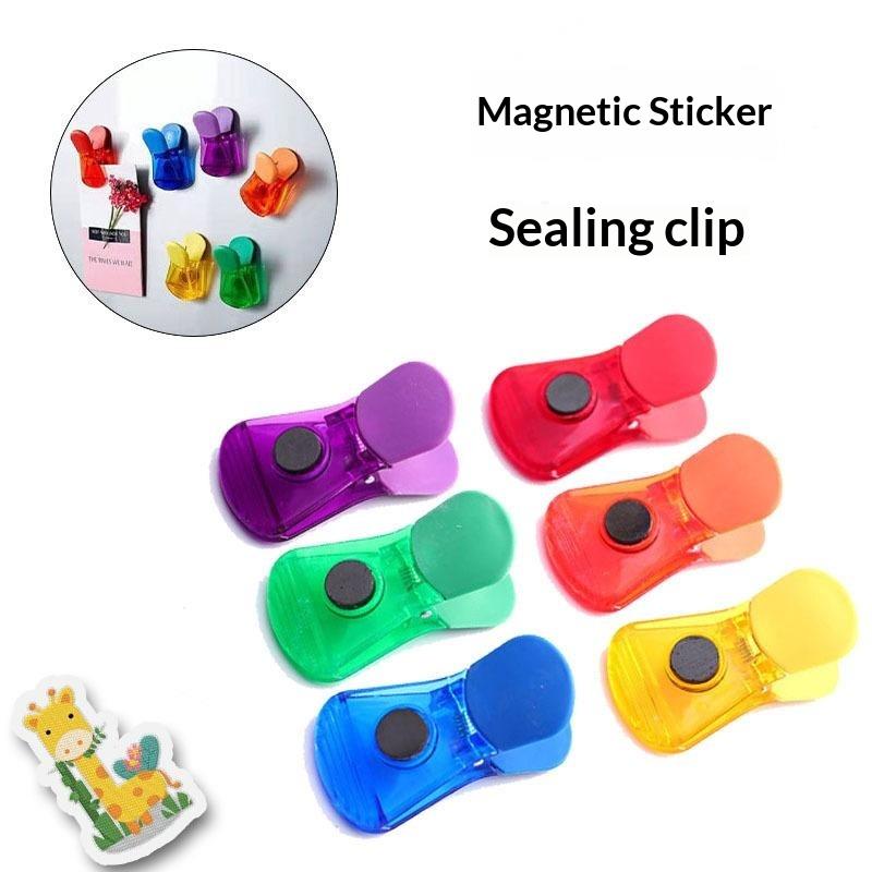 12Pcs Multicolor Magnetic Food Bag & Note Clips - Durable For Kitchen, Fridge & Office Use