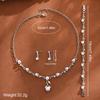 Elegant Pearl Rhinestone Flower Jewelry Set: Necklace, Earrings & Bracelet for Weddings & Banquets