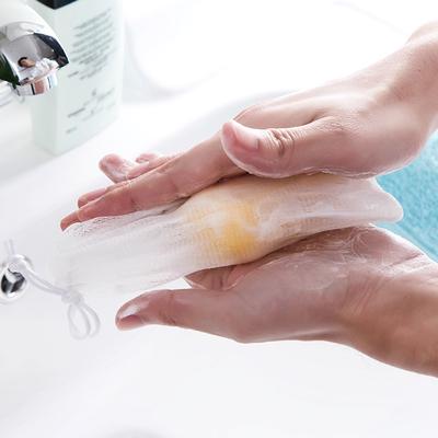 10pcs Portable Foaming Mesh Net Hangable Handmade Soap Saver Bag Bath Shower Travel Cleaning Delicate Foam Net Back Scrubbers