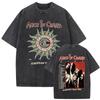 Camisetas Vintage Lavadas de Banda de Rock Alice in Chains Dirt Tour 1993 Homens Anos 90 Gótico Punk Pop Music Camisetas Camiseta Oversized Masculina