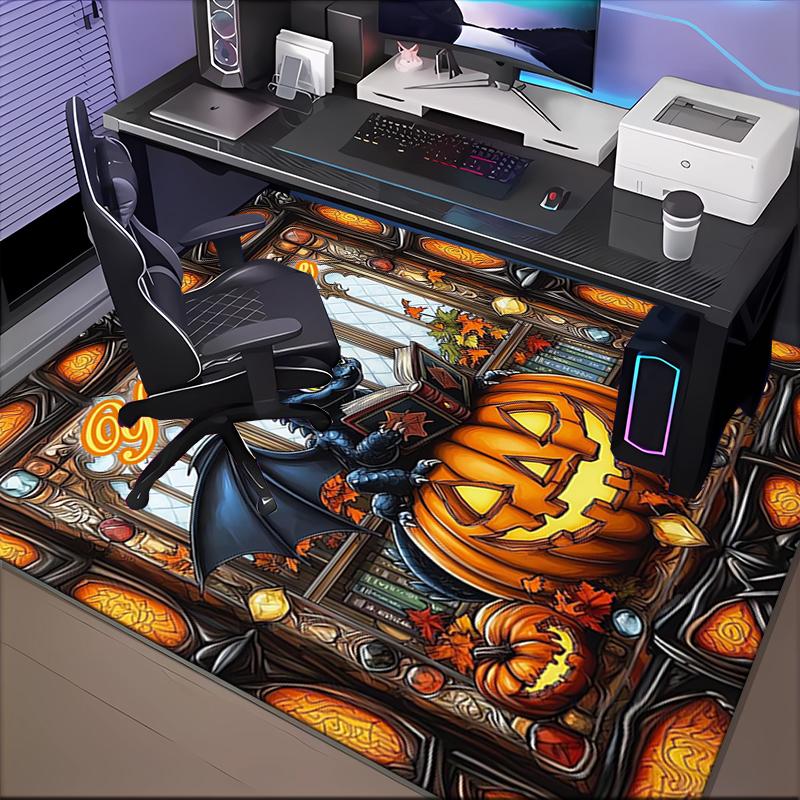 1PC Custom Name Halloween Dragon Book Theme Floor Mat Ideal for Living Room, Game Rooms, Office, Bedroom, Floor Mat Playful Design