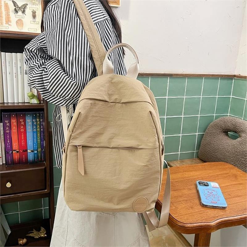Schoolbag Large Capacity Backpack Bag Female Casual Versatile Female College Student School Bag Portable Going Out Backpack Nylon Bag
