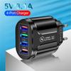 Travel 4 Ports UK EU US Plug Fast Quick Charger USB Transformer Adapter Power Supply