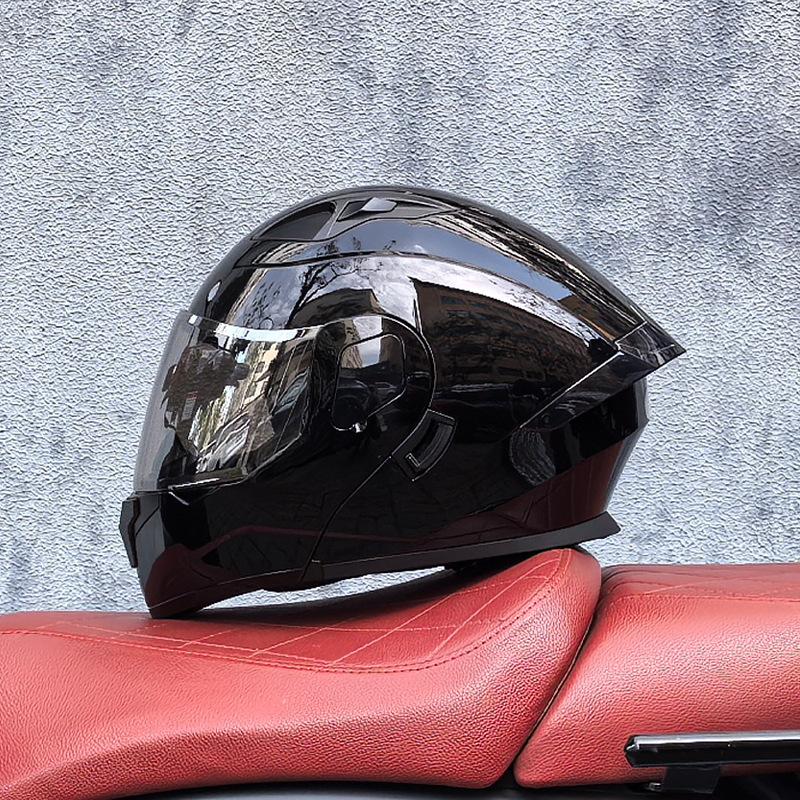 Small shell helmet peel-off helmet motorcycle helmet locomotive double lens men's and women's four-season motorcycle cruise helmet large