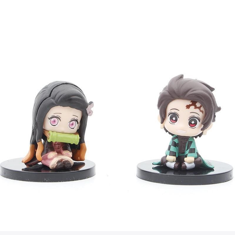 Demon Slayer Kimetsu No Yaiba Pvc Figurine Set With Sitting Posture For Collectors And Fans