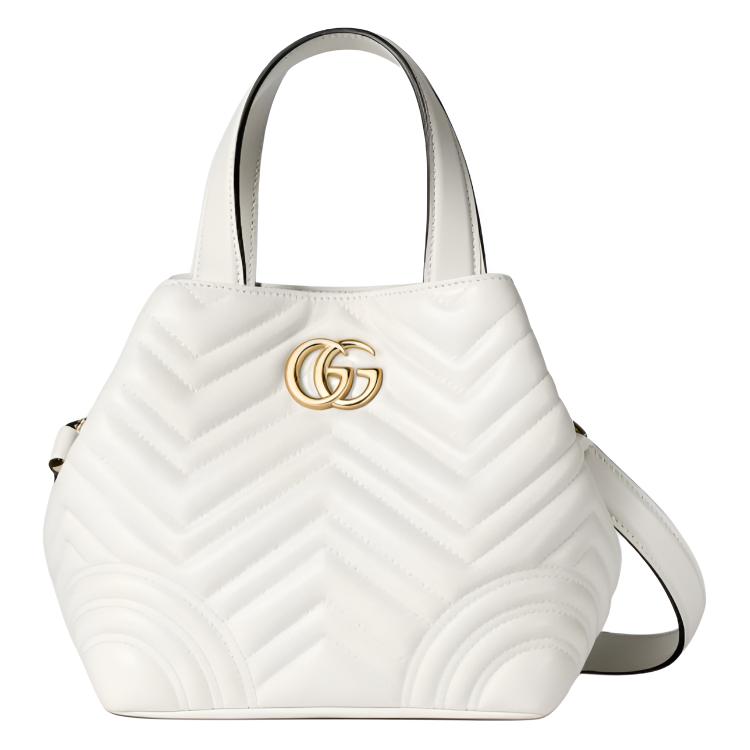 Gucci Betty Iconic Double G Logo Mini Lambskin Tote Bag Women tote bags White 847386-AAFA1-9050