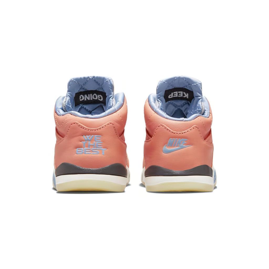 DJ Khaled x Air Jordan Jordan 5 Retro TD We The Best - Crimson Bliss Bebek Spor Ayakkabıları Turuncu Süt Mavisi Beyaz DV4981-641