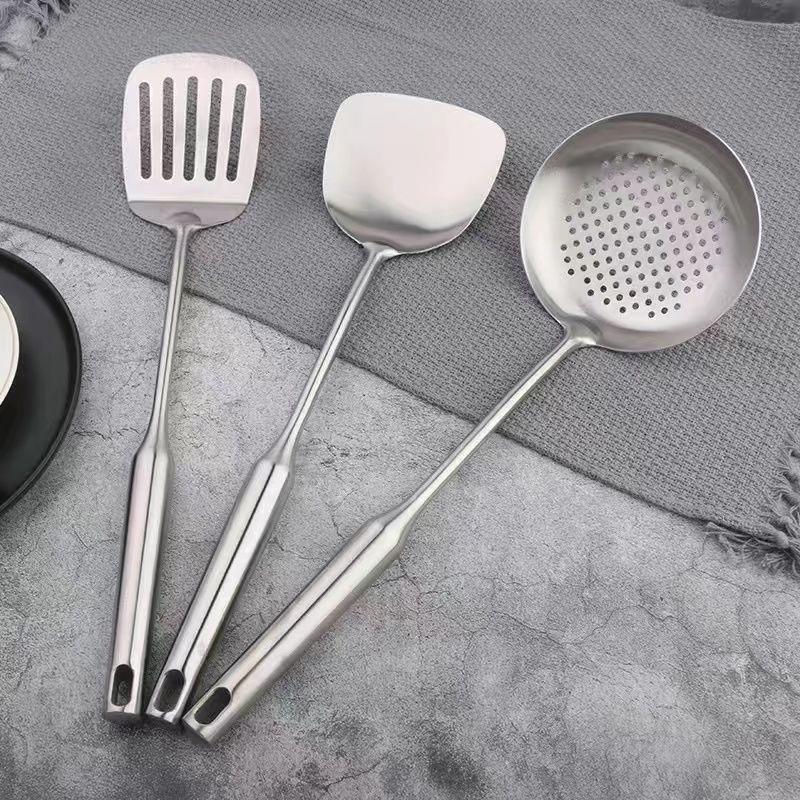 German Stainless Steel Stir-Fry Spatula & Ladle Kitchen Utensil Set