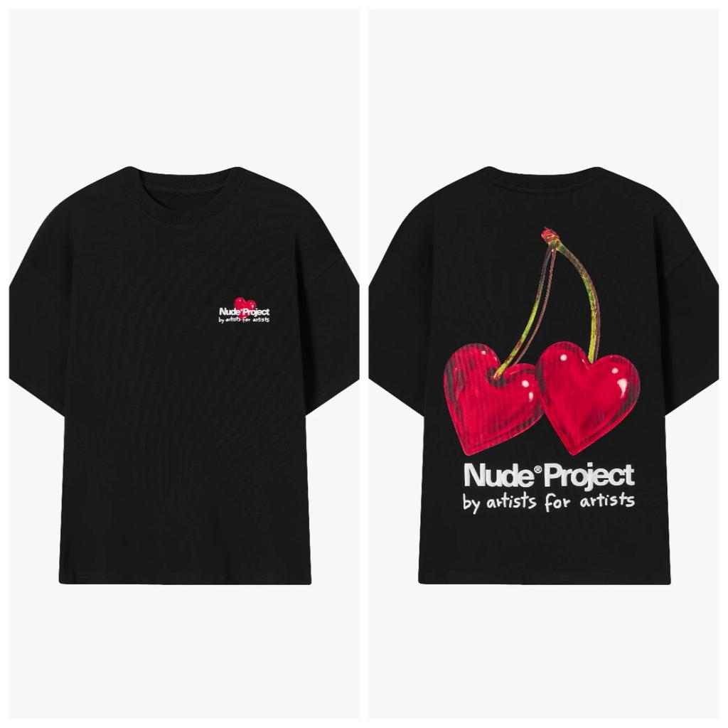 Letní novinka 2025 Dámské 100% bavlna Harajuku potisk Pánské krátký rukáv Vrtané Americká ulice Volné Krk Tričko Y2k