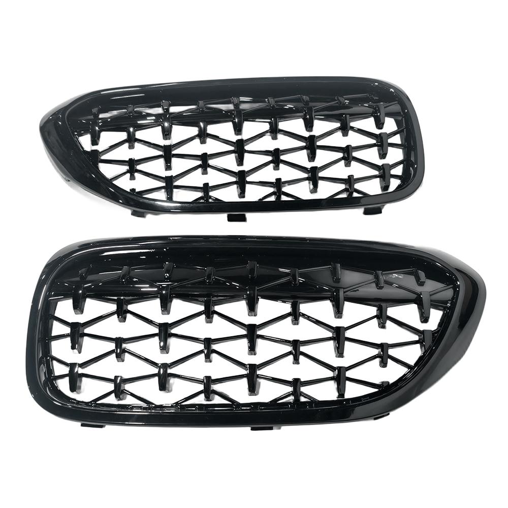 For BMW 5 Series G30 G38 Sedan G31 Touring 2017- 2x Car Grille Front Kidney Grill Diamond Style 51137390863 51137390864 Part