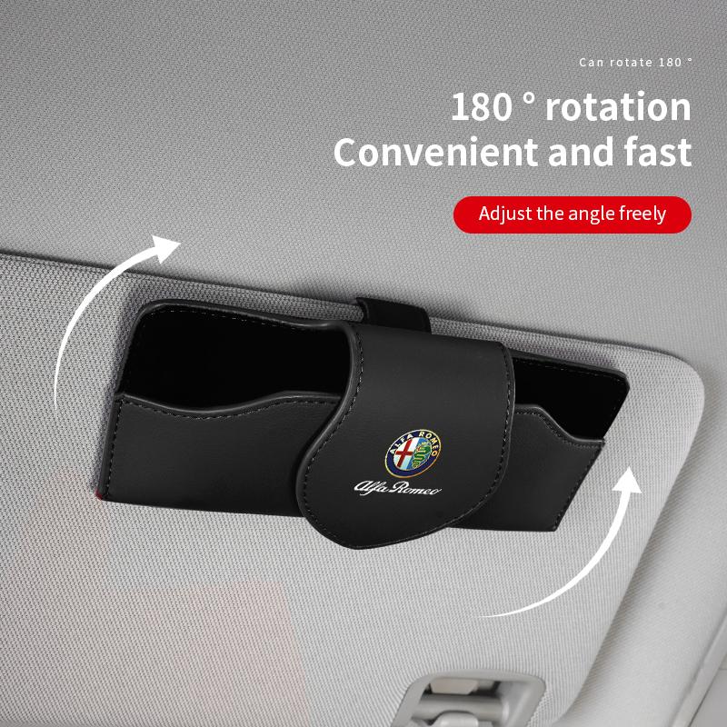 Bilklistermärken För Alfa Romeo Biltillbehör för Interiör Solskydd Solglasögonförvaringslåda För Alfa Romeo 156 159 147 4C 8C 166 Giuli