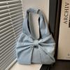 Lightweight Bow Shoulder Bag Designer Women's Tote bag Trendy Bow Denim Bag  Outdoor
